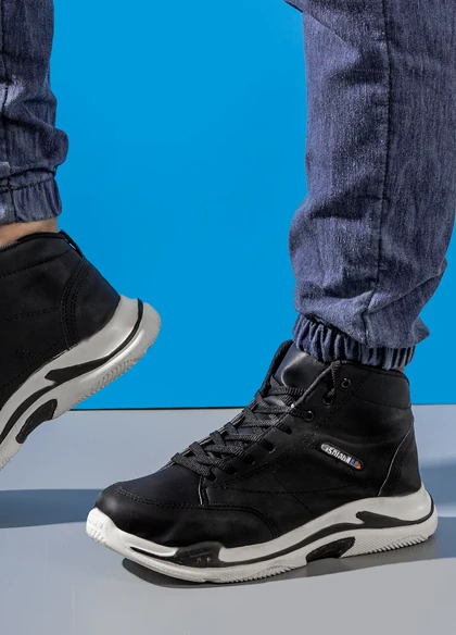 کفش ساق‌دار مردانه مشکی مدل EMTO ویژه