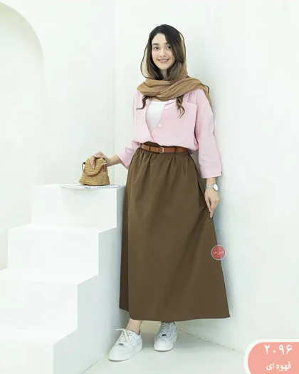 دامن کمربنددار 2096