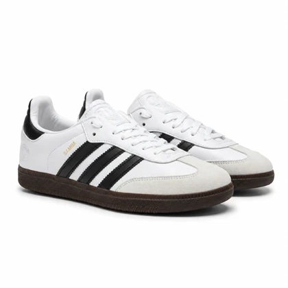 کفش اسپرت کتانی سامبا زنانه و مردانه سفید مشکی samba adidas کد 262501