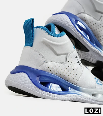 کفش کتانی ساق‌دار سفید آبی مردانه Nike air jordan 23