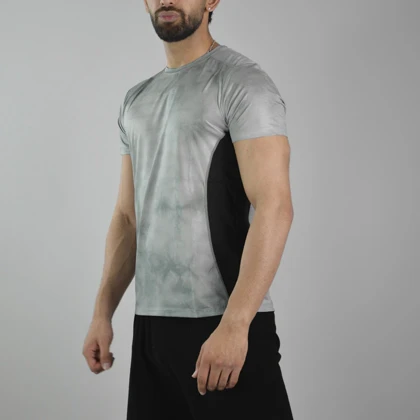 تیشرت ورزشی رانینگ مردانه مدل 9130 طوسی روشن