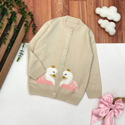 ژاکت بافت دخترانه مدل قو