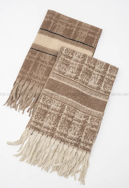 شال چهارخونه بافت موهری کد1005158