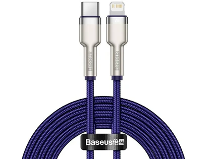کابل شارژ سریع تایپسی به لایتنینگ 2 متری بیسوس Baseus Cafule Series Metal Data Cable Type-C to iP PD 20W CATLJK-B01