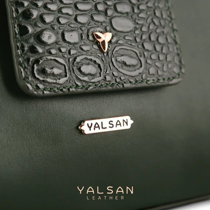 کیف دوشی و دستی زنانه چرم یلسان مدل راشا کد104-GAN