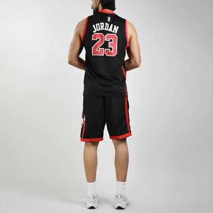 ست رکابی و شلوارک ورزشی مردانه شیکاگو بولز مدل Nike-3C327 مشکی