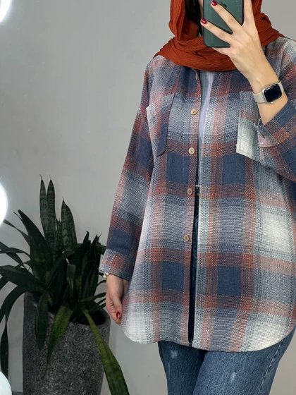 مانتو چهارخونه گلبرگ 2