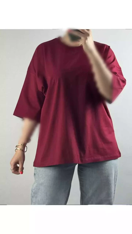 تیشرت باکسی نخ پنبه زنانه 63001