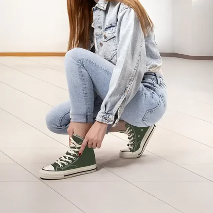 کتانی ساق‌دار مدل کانورس آل استار_یشمی کد 1685