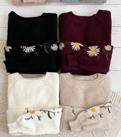 پیراهن بافت آستین گلدوزی کد 2362