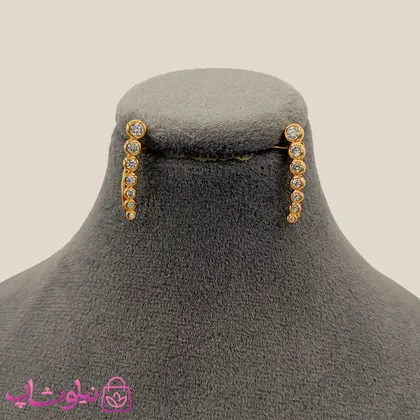 گوشواره زنانه نگین اتمی استیل