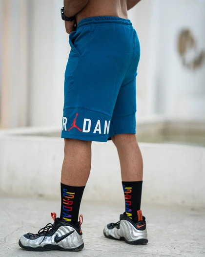 شلوارک بگ ورزشی JORDAN آبی شالی