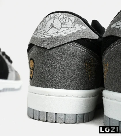 کفش کتانی مردانه و زنانه مشکی طوسی نایک NIKE jordan Vodoo