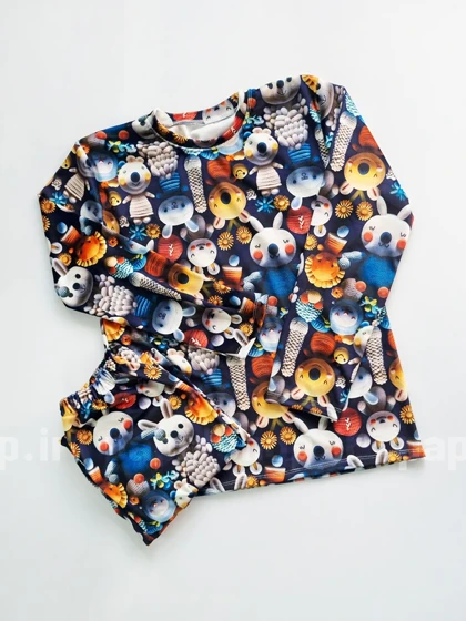 ست بلوز و شلوار مخمل طرح عروسک