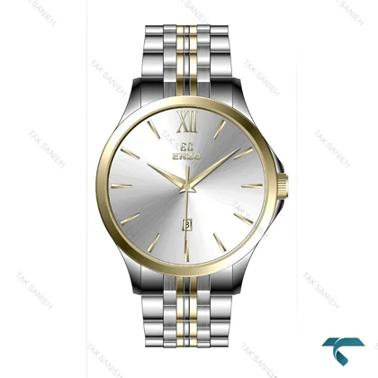 ساعت انزو EC-612TEG مردانه دورنگ طلایی صفحه سیلور Enzo-8097-G