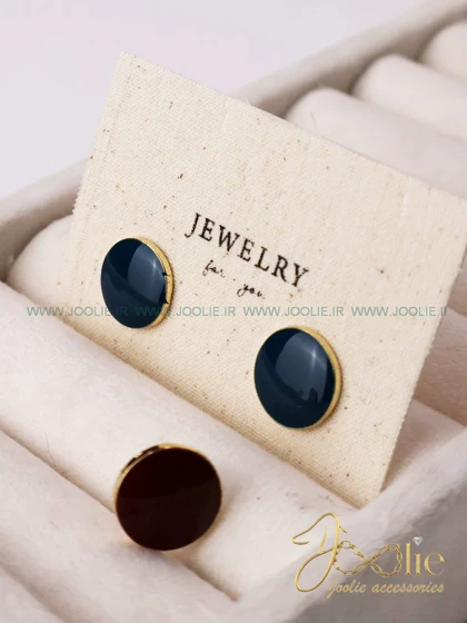 گوشواره زنانه میناکاری مدل دکمه کد E1156