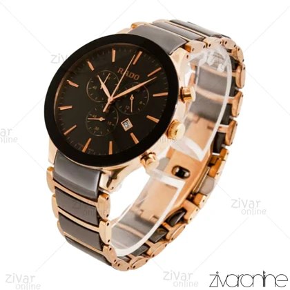 ساعت رادو مردانه سرامیکی سه موتوره دورنگ رزگلد 103447