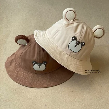 کلاه باکت نوزادی طرح خرسی