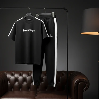 ست تیشرت و شلوار مردانه بنگال کش Balenciaga-مشکی