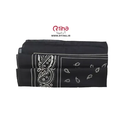 روسری مینی اسکارف دخترانه جدید طرح بته جقه (زمینه مشکی)