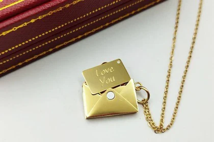 گردنبند پاکت نامه love you استیل