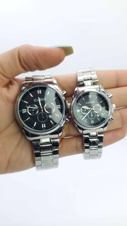 ساعت مچی ست مردانه و زنانه کاسیو Casio سبک 3موتوره و تمام استیل