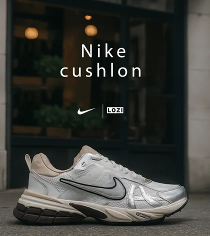 کفش کتانی مردانه و زنانه سفید طوسی قهوه ای Nike cushlon مدل 6273