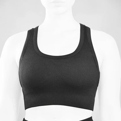 ست نیم‌تنه و کشاله بند ورزشی زنانه مدل YJ077 مشکی