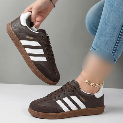کتانی اسپرت زنانه مدل آدیداس سامبا Adidas رنگ قهوه‌ای کد 51462