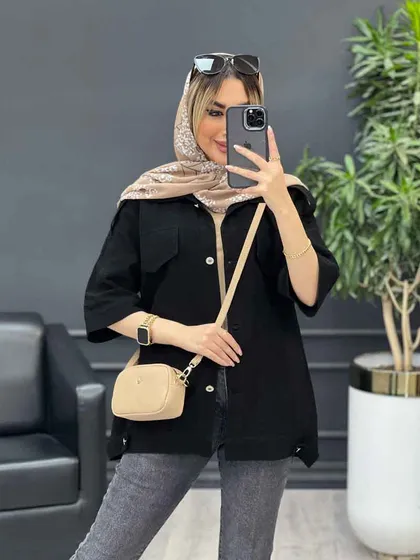 مانتو سرشانه پاگن دو جیب