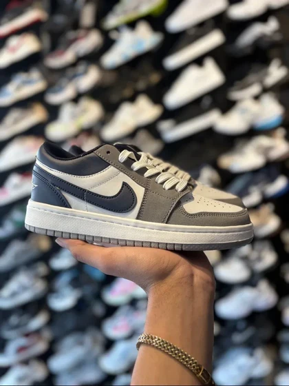 کتانی جردن وان زنانه طوسی سرمه ای