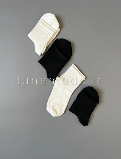 جوراب بیسیک بدون طرح مشکی سفید