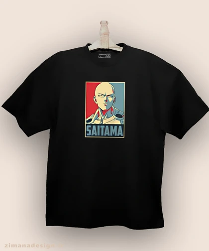 تیشرت لش مردانه و زنانه طرح وان پانچ من شخصیت سایتاما کد 901