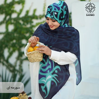 روسری نخ پنبه نقشینه