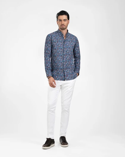 ام کی کالکشن پیراهن آستین بلند mk-22862-navy-blue