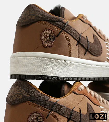 کفش کتانی مردانه و زنانه قهوه ای NIKE jordan Vodoo مدل 7018