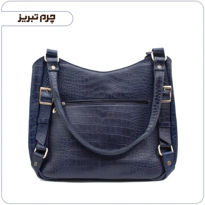 کیف دستی چرم زنانه مدل لادن رنگ سرمه ای