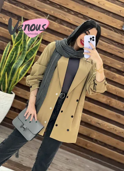 مانتو لینن شش دکمه