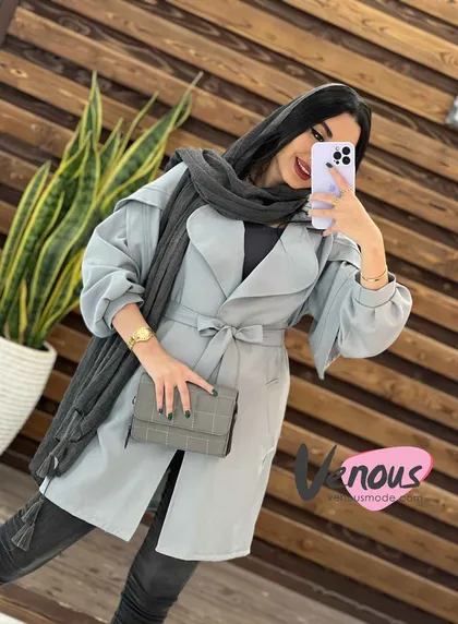 مانتو آستین ژیله دار ضربدری
