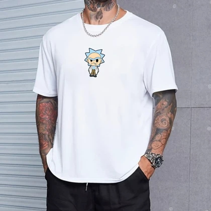 تیشرت باکسی 100٪ پنبه با چاپ مینیمال (Rick and Morty) | کد 1344