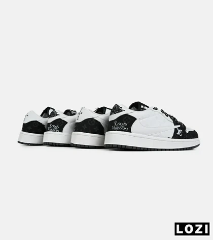 کفش کتانی مردانه و زنانه مشکی سفید NIKE LOUIS VUITTON x travis scott