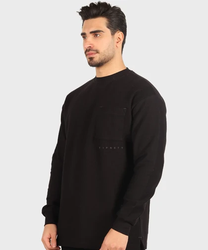 تیشرت آستین بلند مردانه بافت ریز 5294