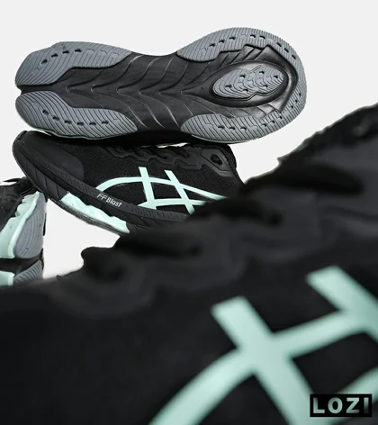کفش کتانی مردانه مشکی سبز ASICS GORETEX