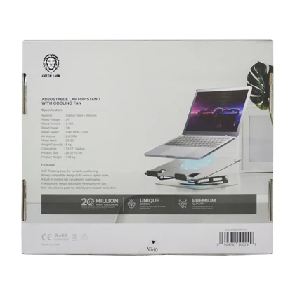 استند فلزی تاشو و فن خنک کننده لپتاپ گرین لاین مدل GNAD360STDBK