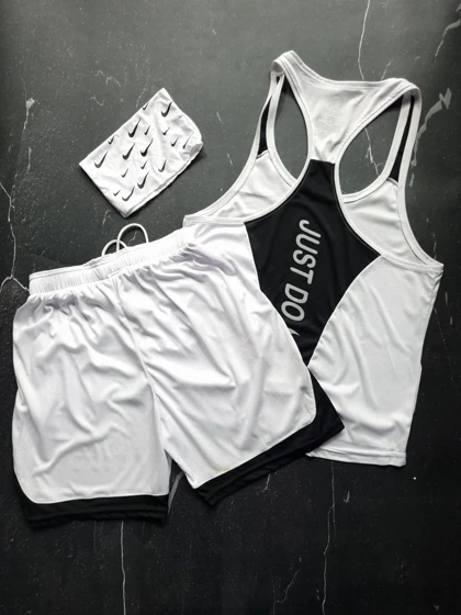 ست رکابی و شلوارک + اسکارف نایکی