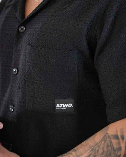 پیراهن/گیپوری مردانه مشکی-کد4776