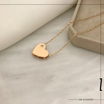 گردن‌بند قلب تک نگین