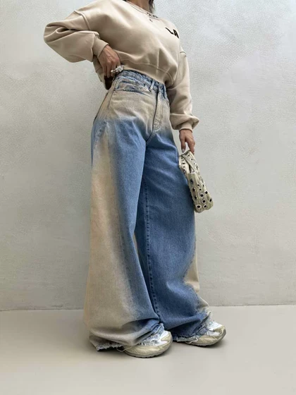 شلوار جین بگ 2 رنگ