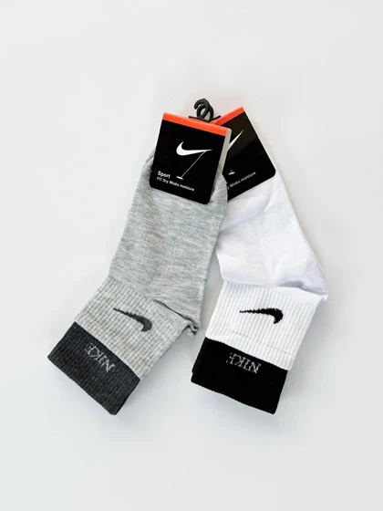 جوراب نیم ساق نخ پنبه دو کش نایکی Nike