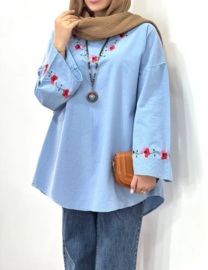 مانتو لینن گلدوزی نرگس کد 5953